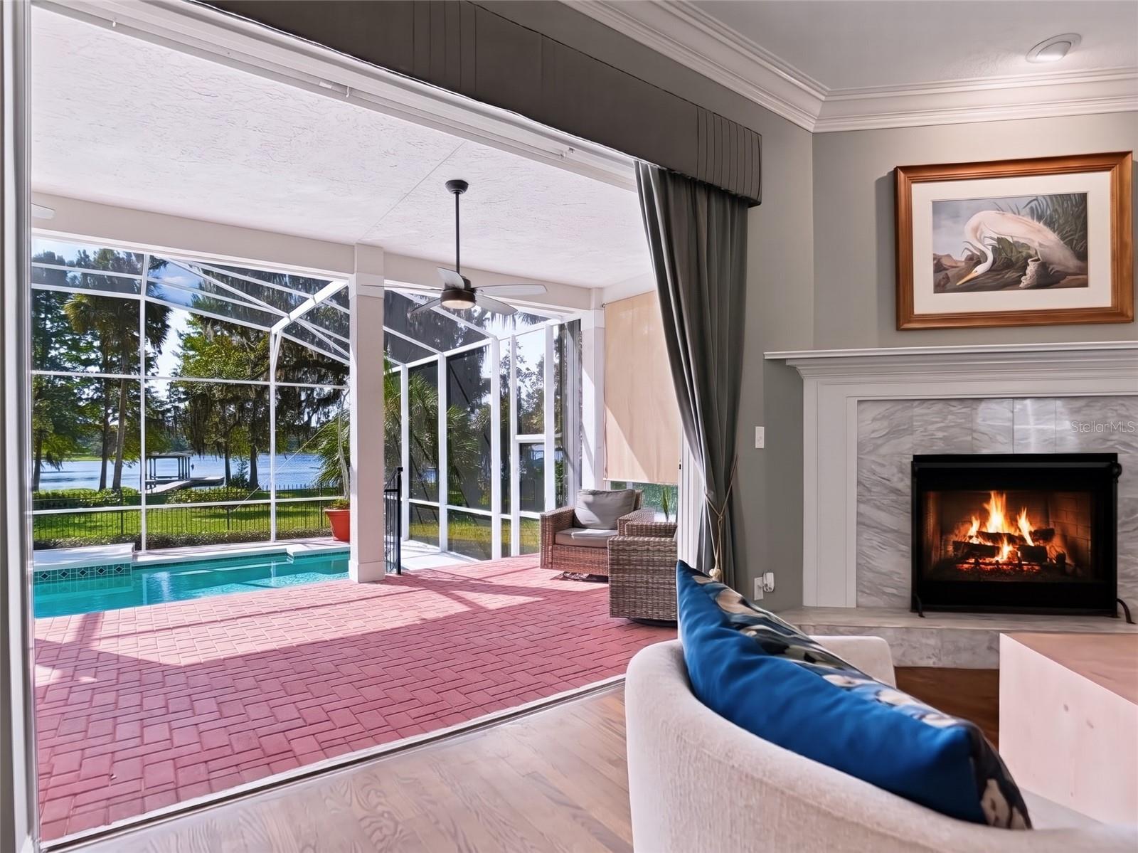 Cozy Living Room with lake views