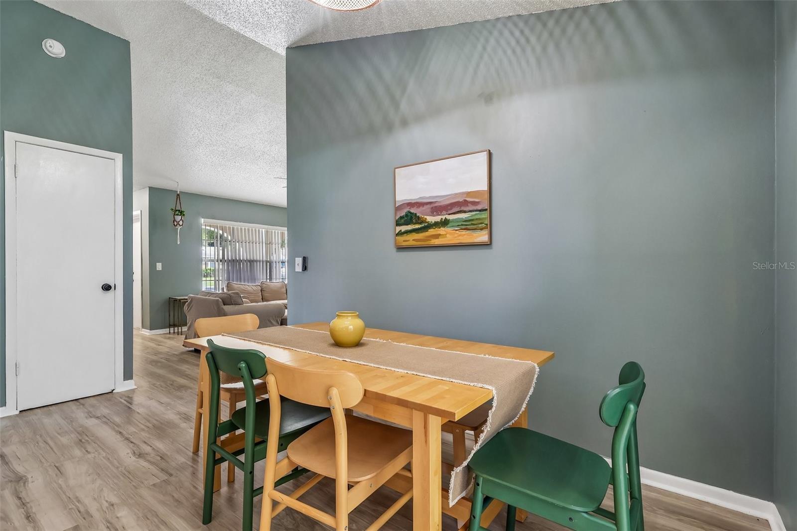 The dining area is off of the living room