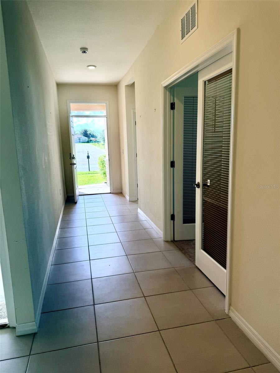 View from the kitchen towards the living room.