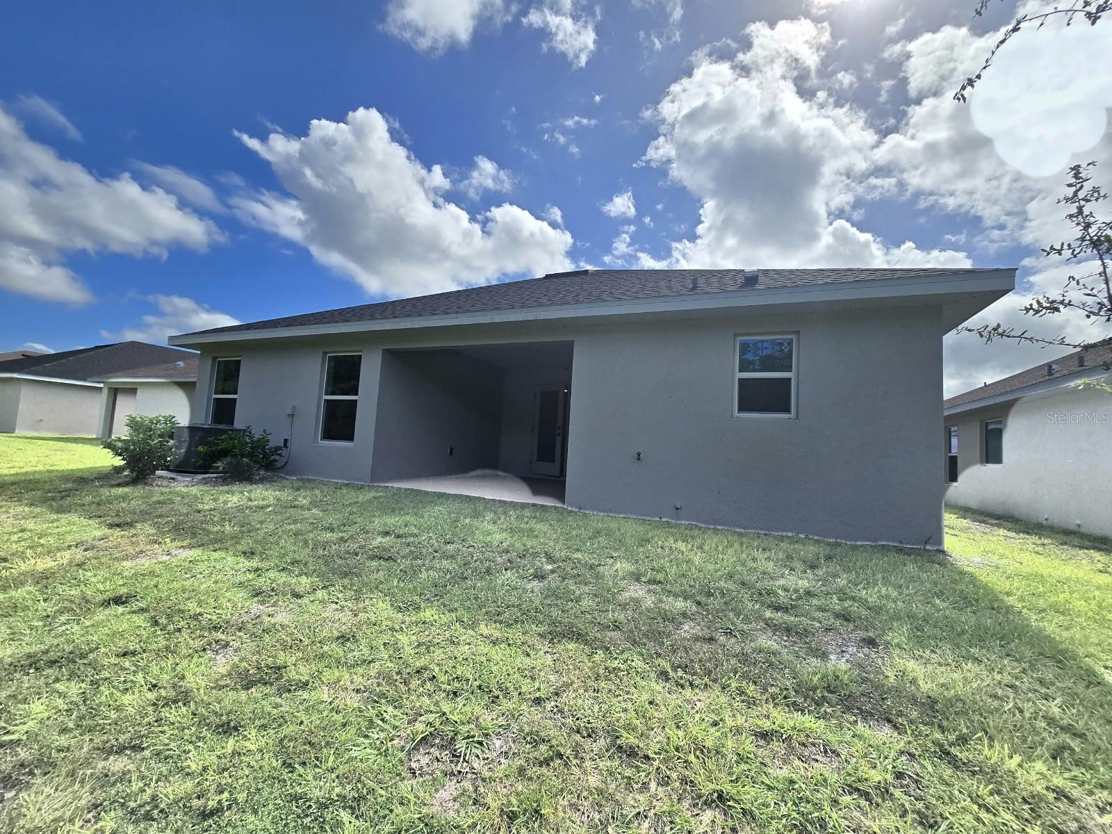 Rear exterior and covered porch
