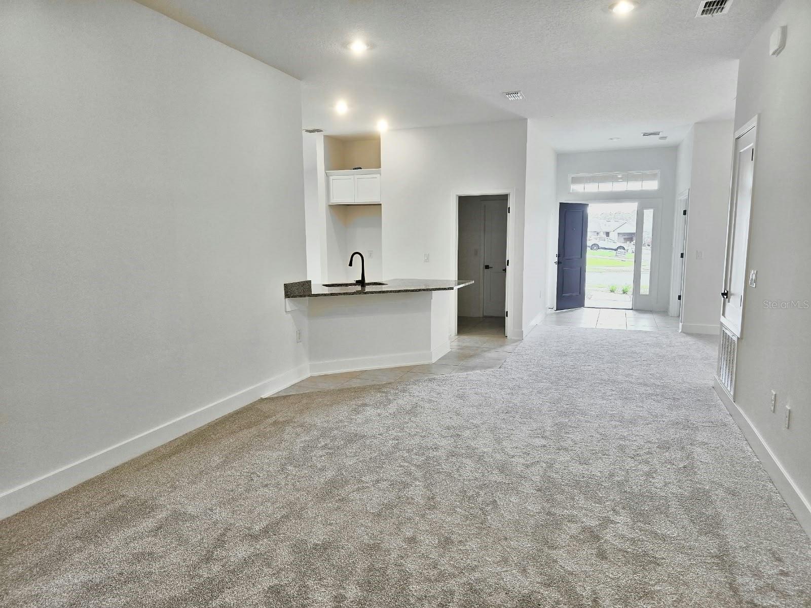 Family room and entry foyer