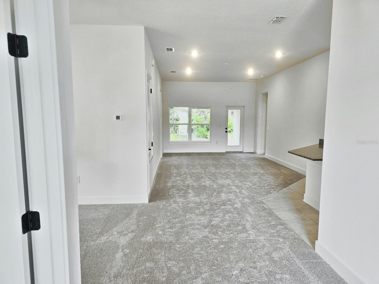 Family room and kitchen