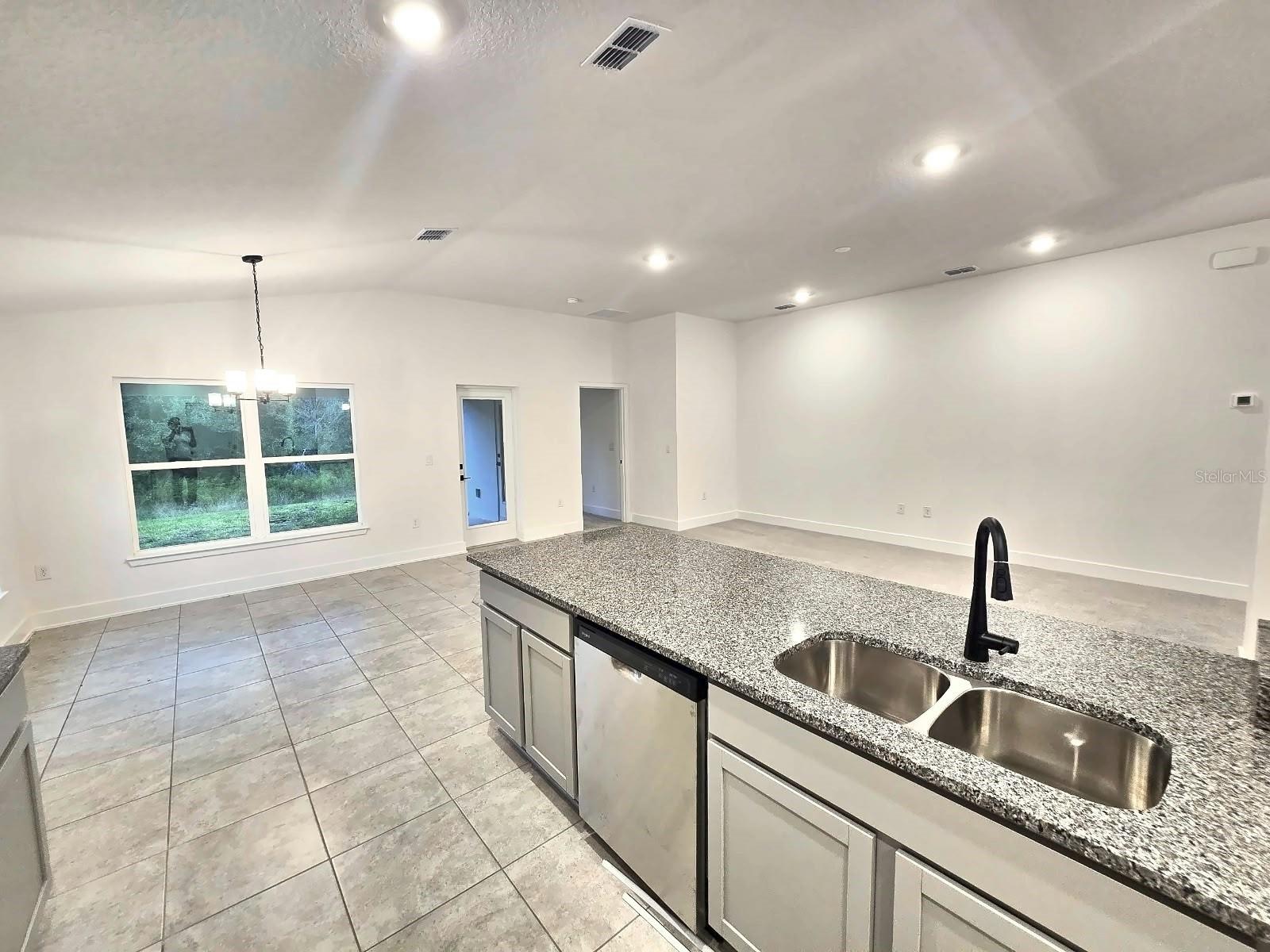 Kitchen island and breakfast nook