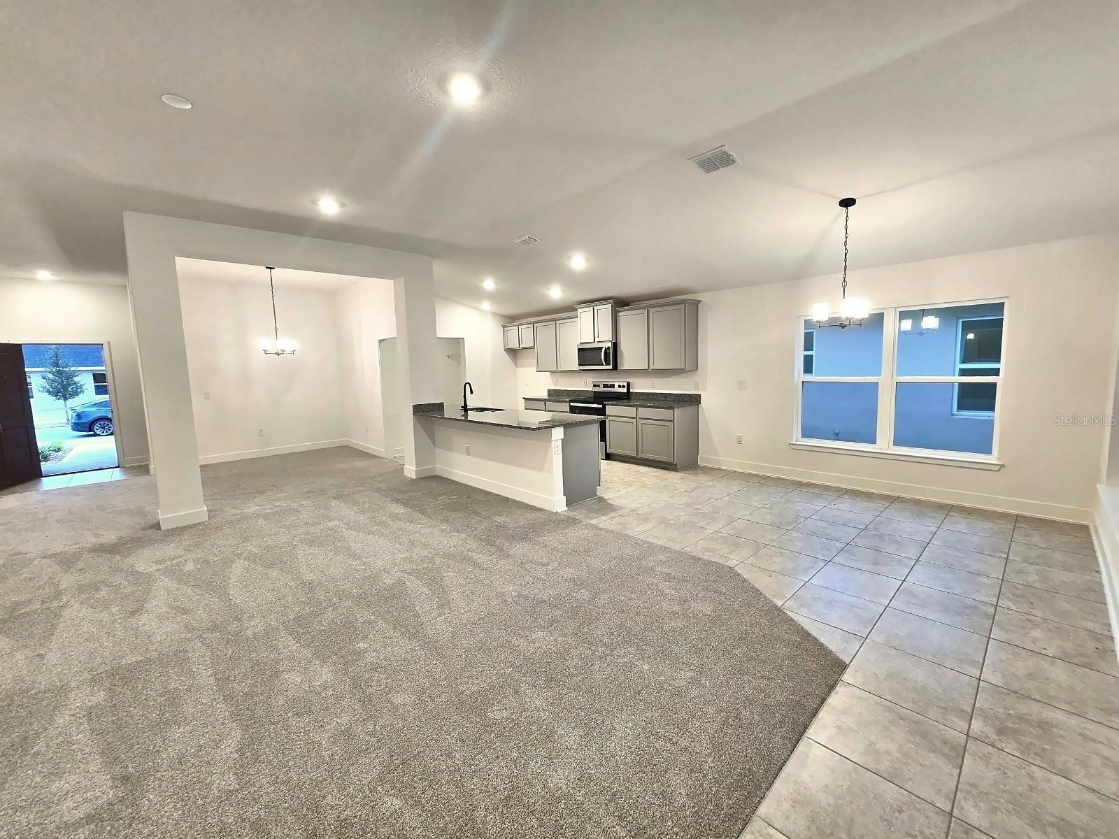 Great room and kitchen