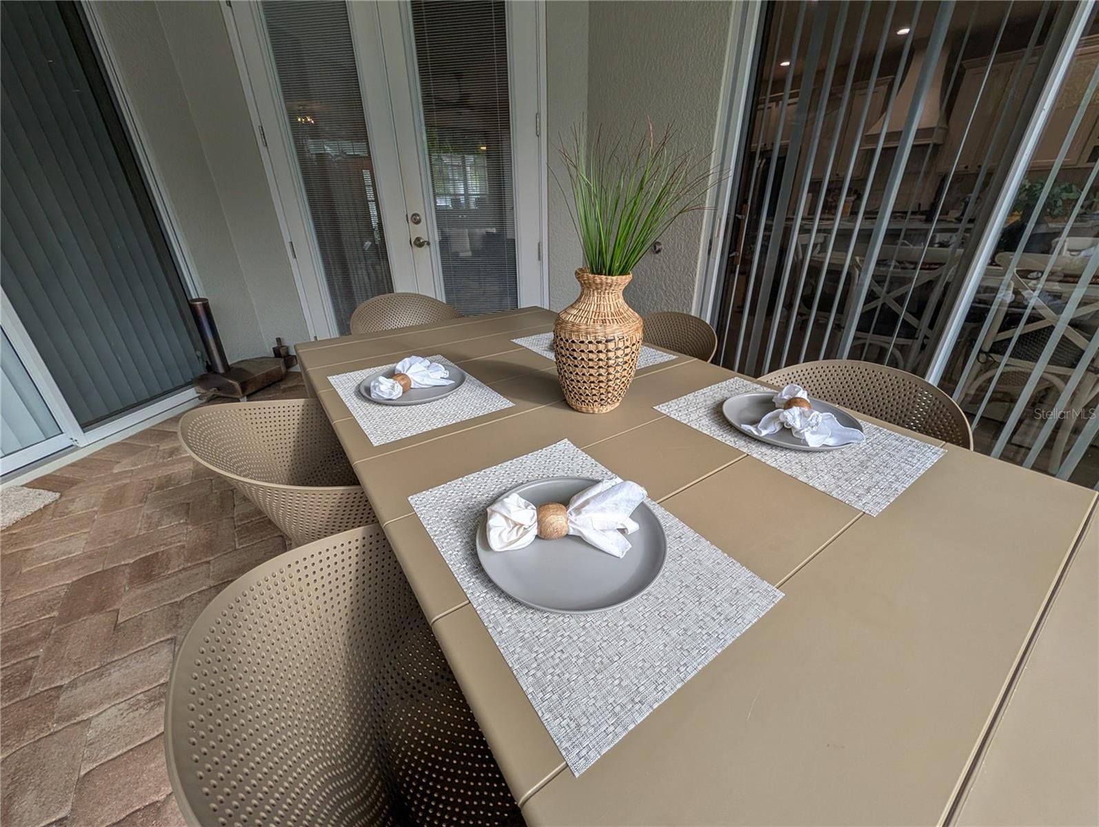 covered table on lanai