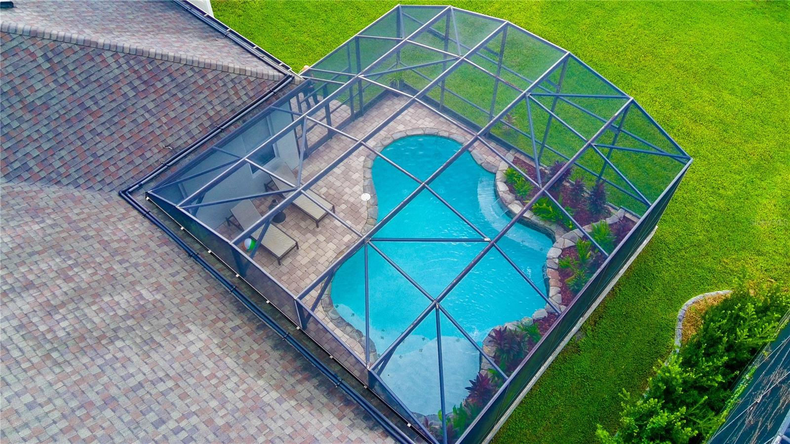 aerial photo of pool