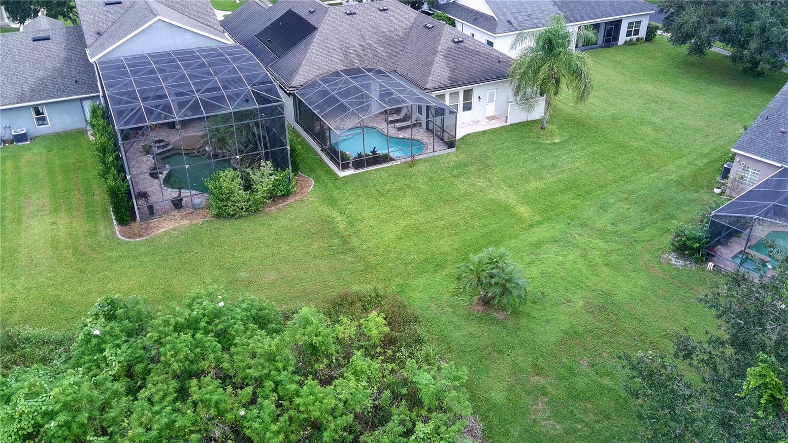 back yard backed up to conservation area