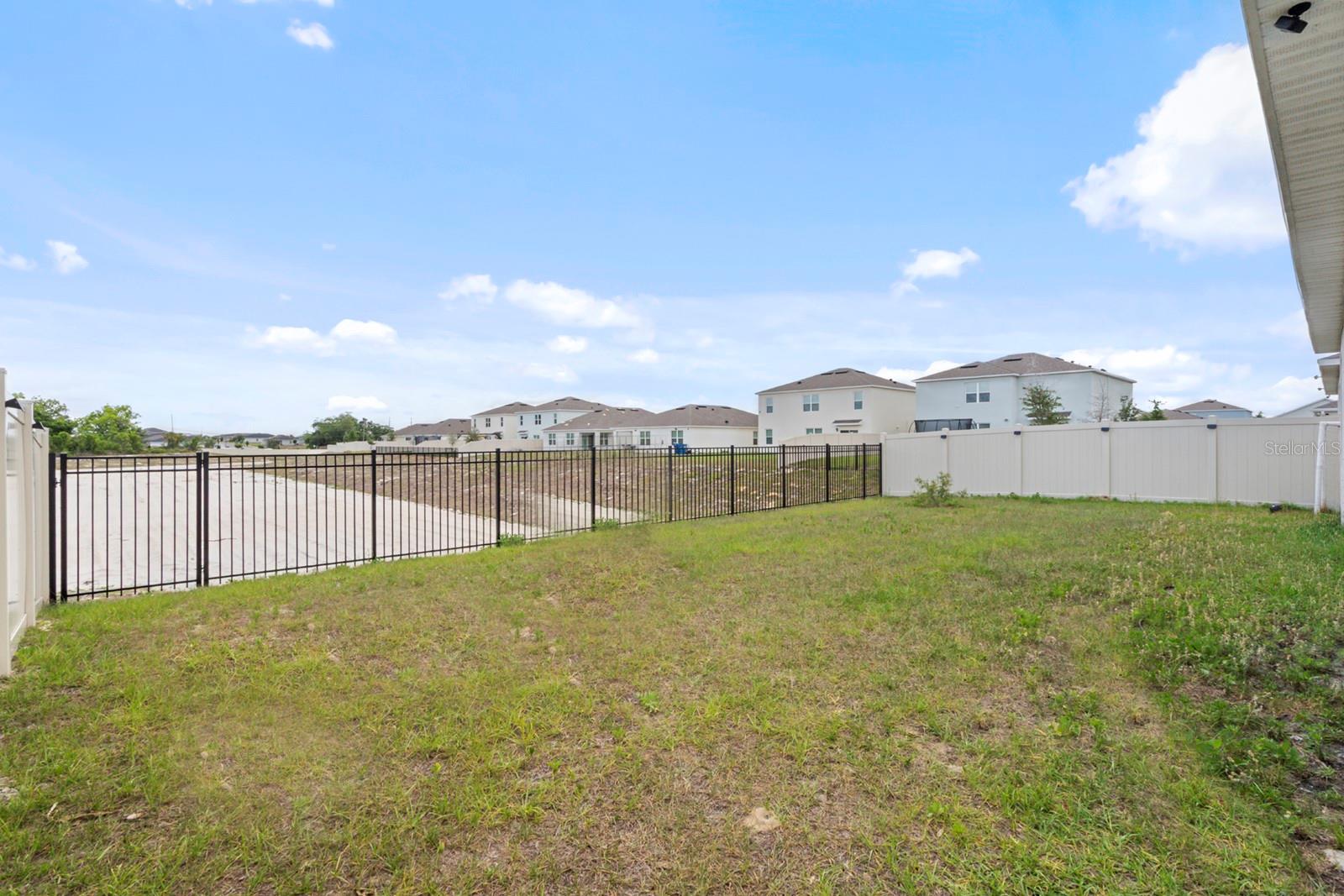 Fenced backyard