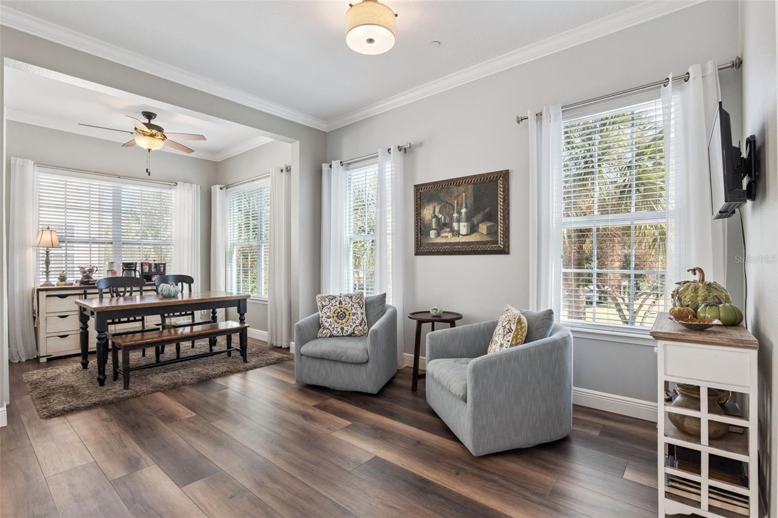 Dining and sitting area off of kitchen