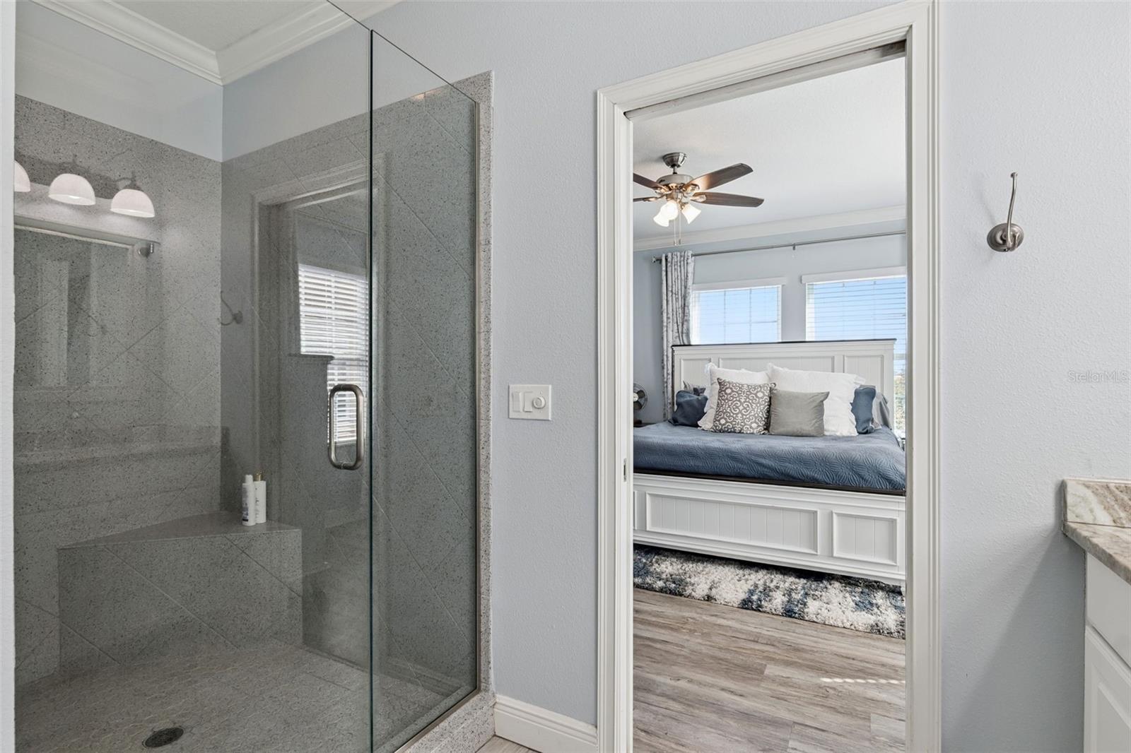 Primary bathroom with walk in shower