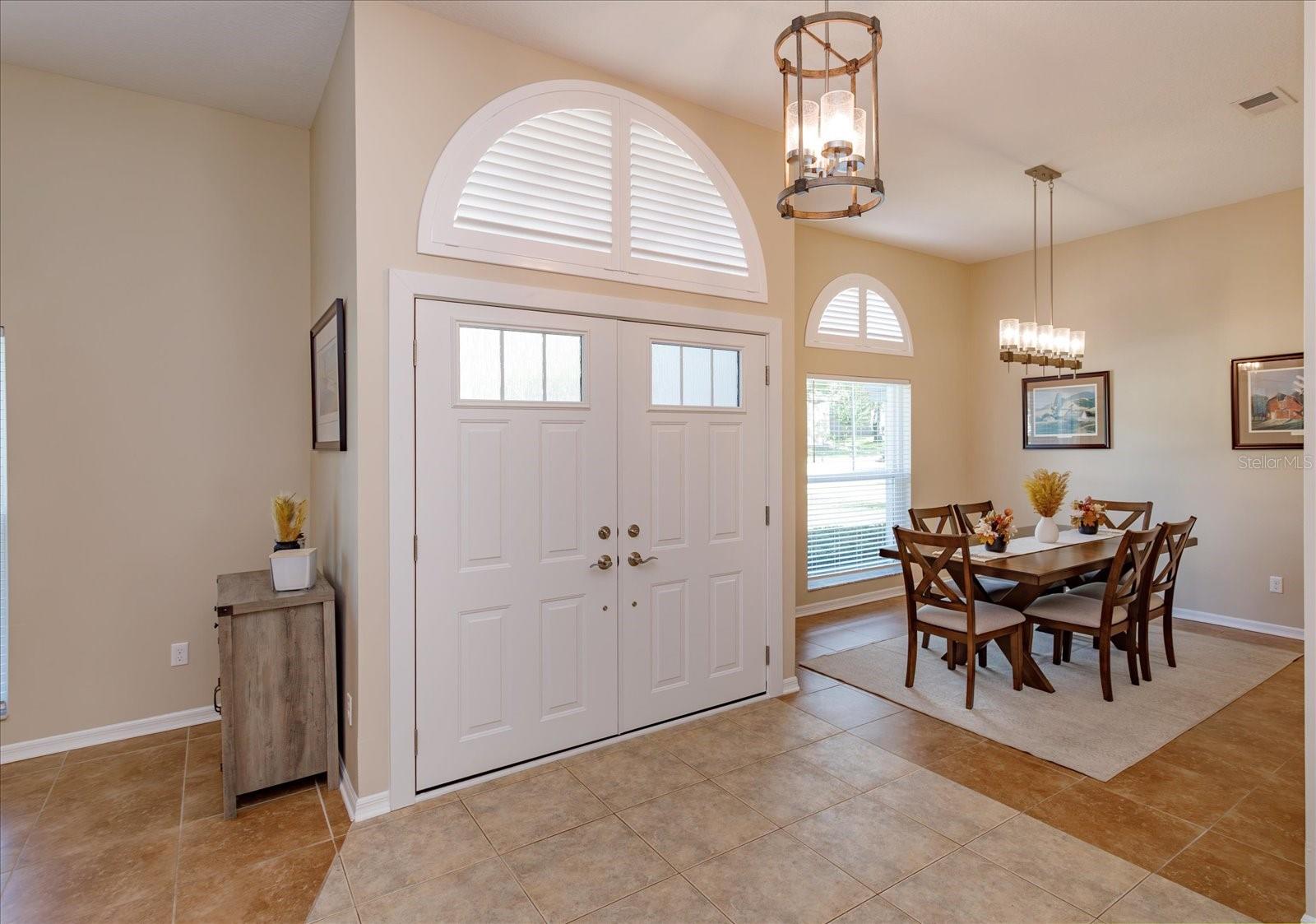 New double front doors in the foyer