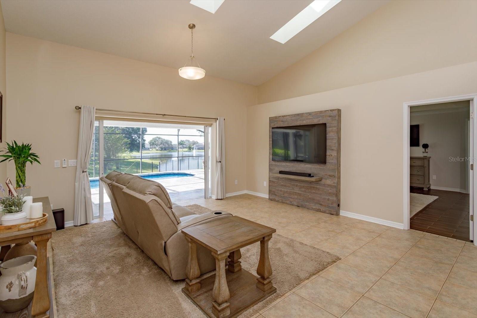 Vaulted ceilings with skylights for natural light