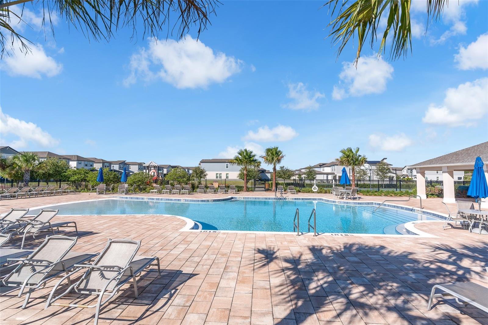 Poolside seating and lounge area
