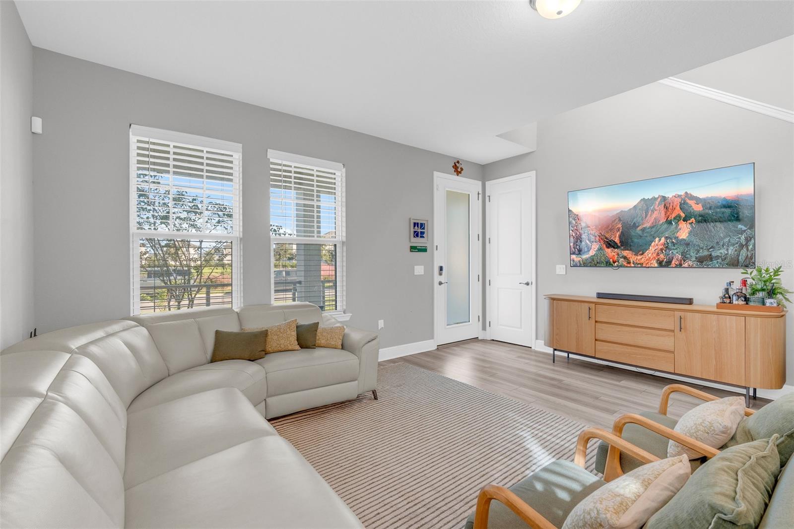 Living area with views of the front windows