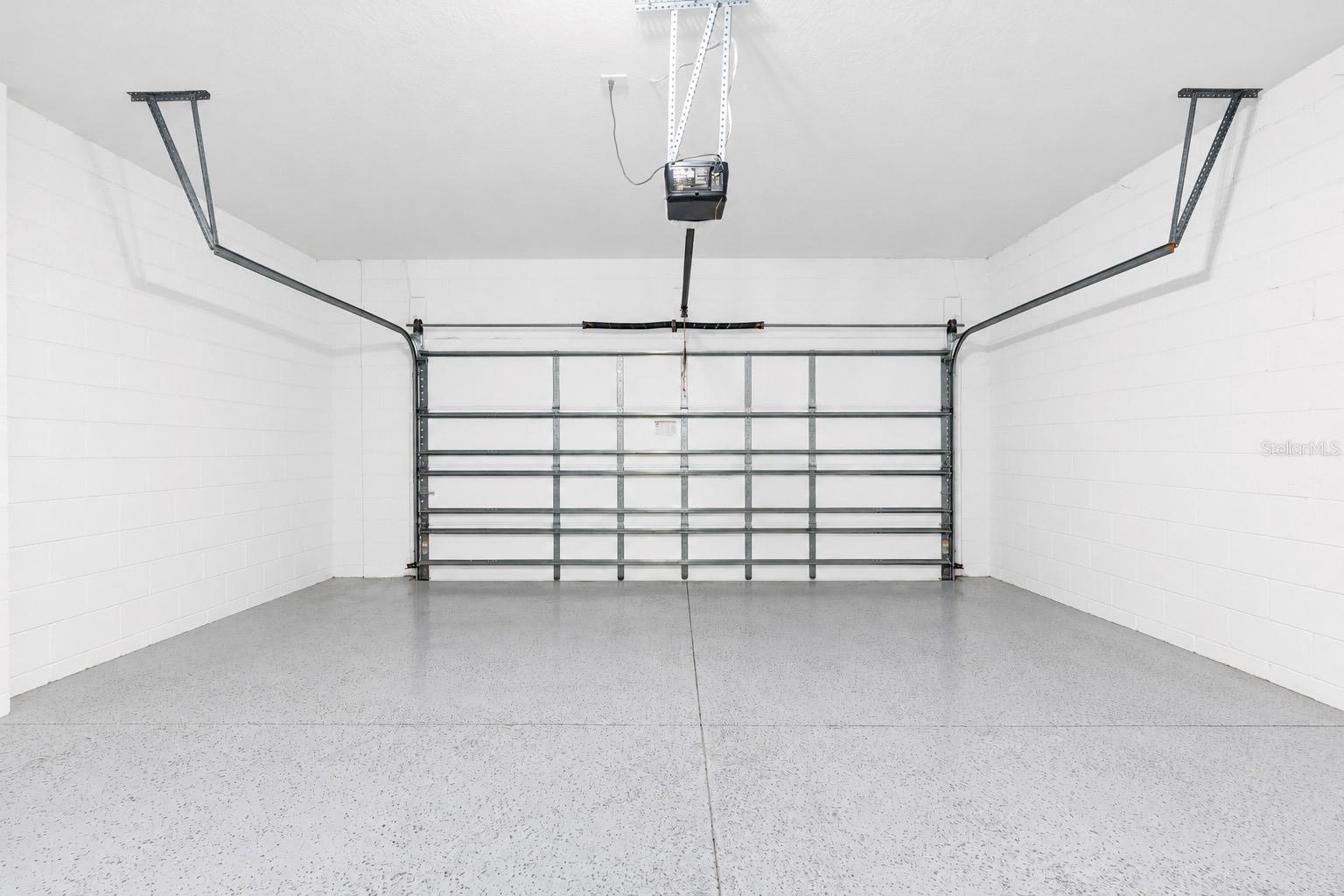 Interior view of the two-car garage.