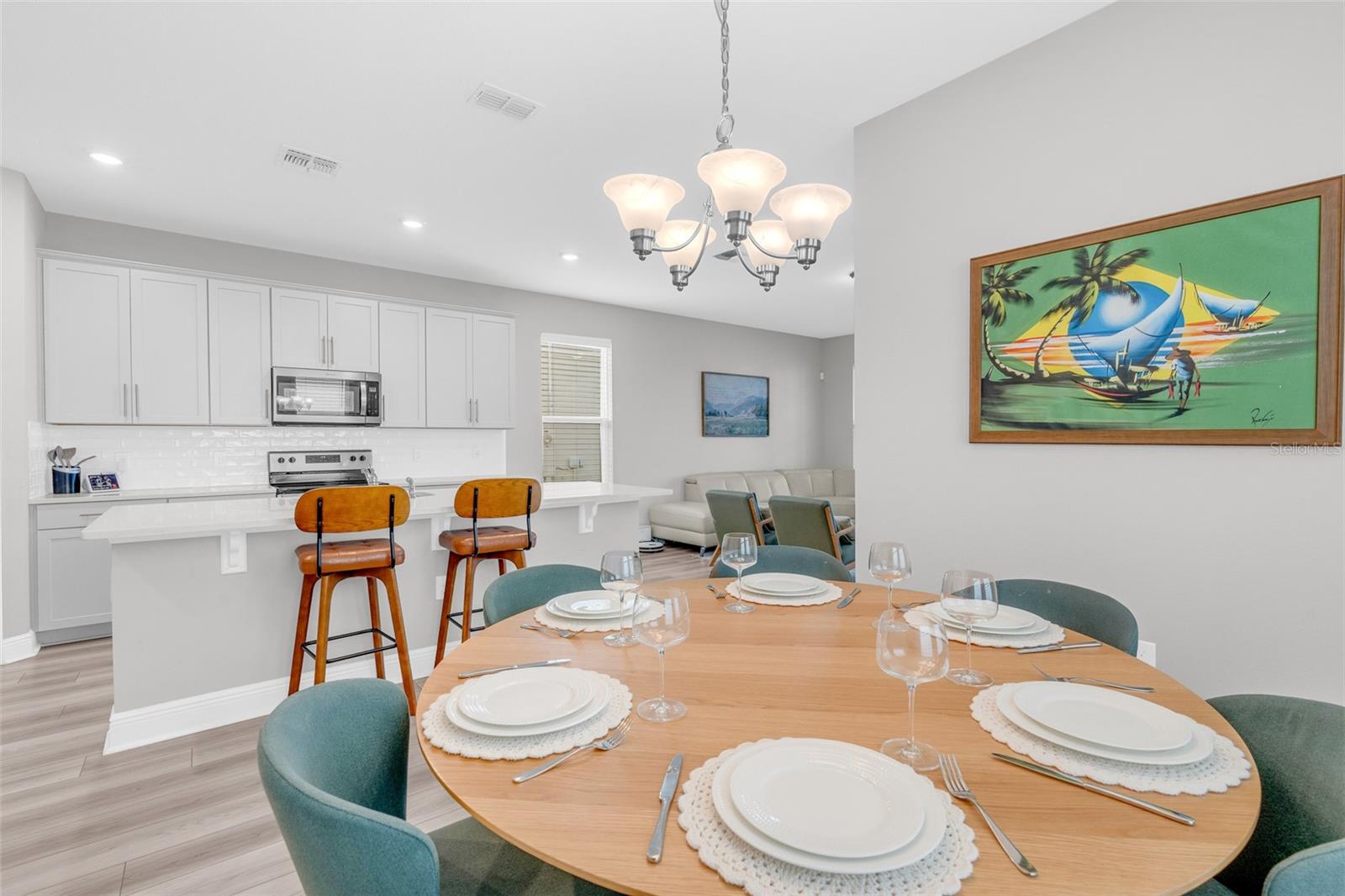 Dining area conveniently located next to the kitchen