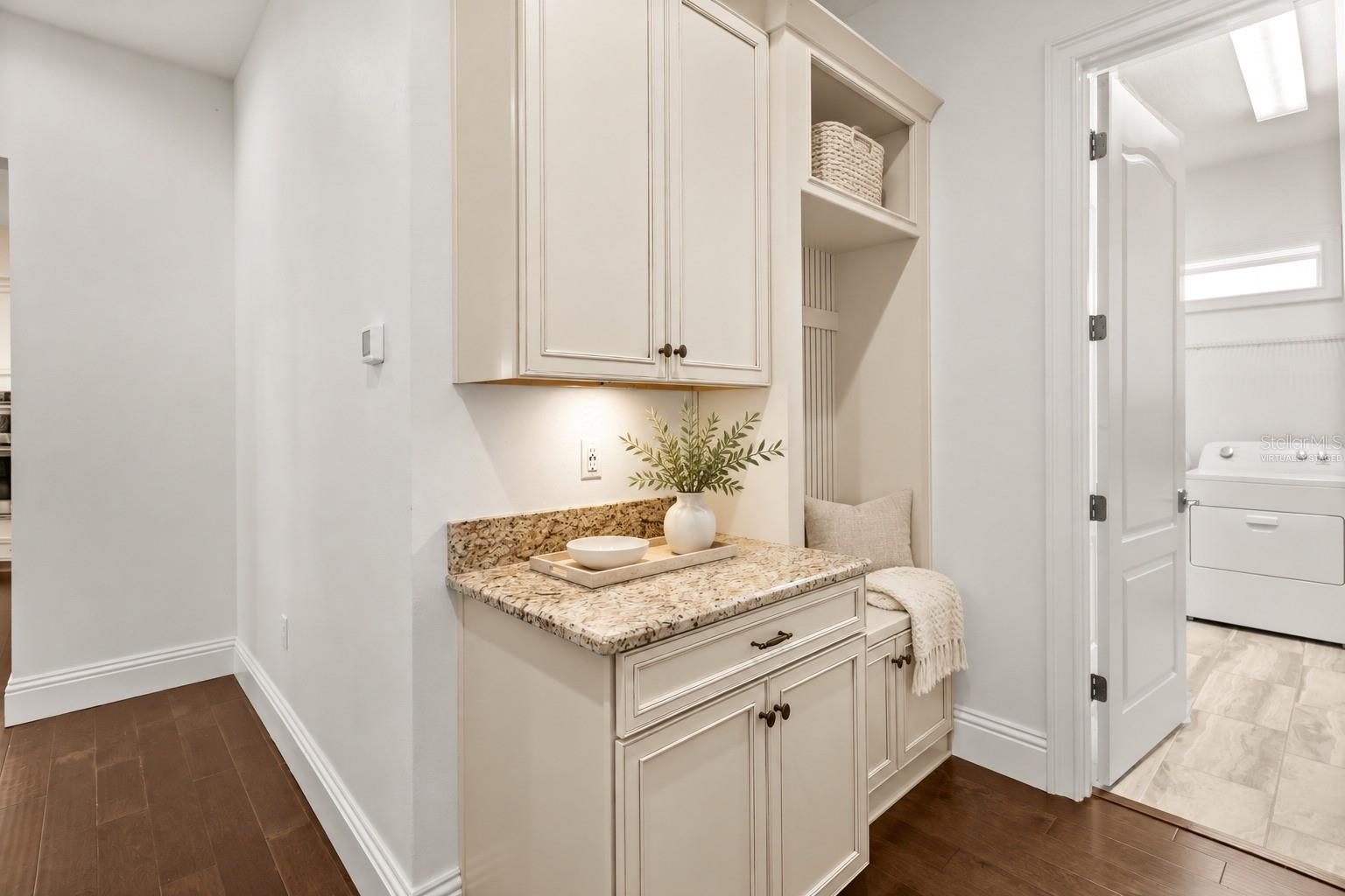 Virtually Staged Laundry Room Nook
