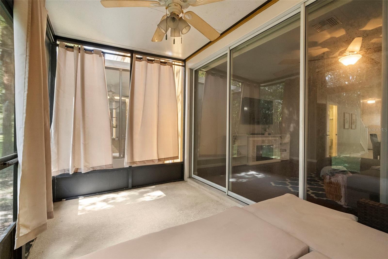 Private screened in patio