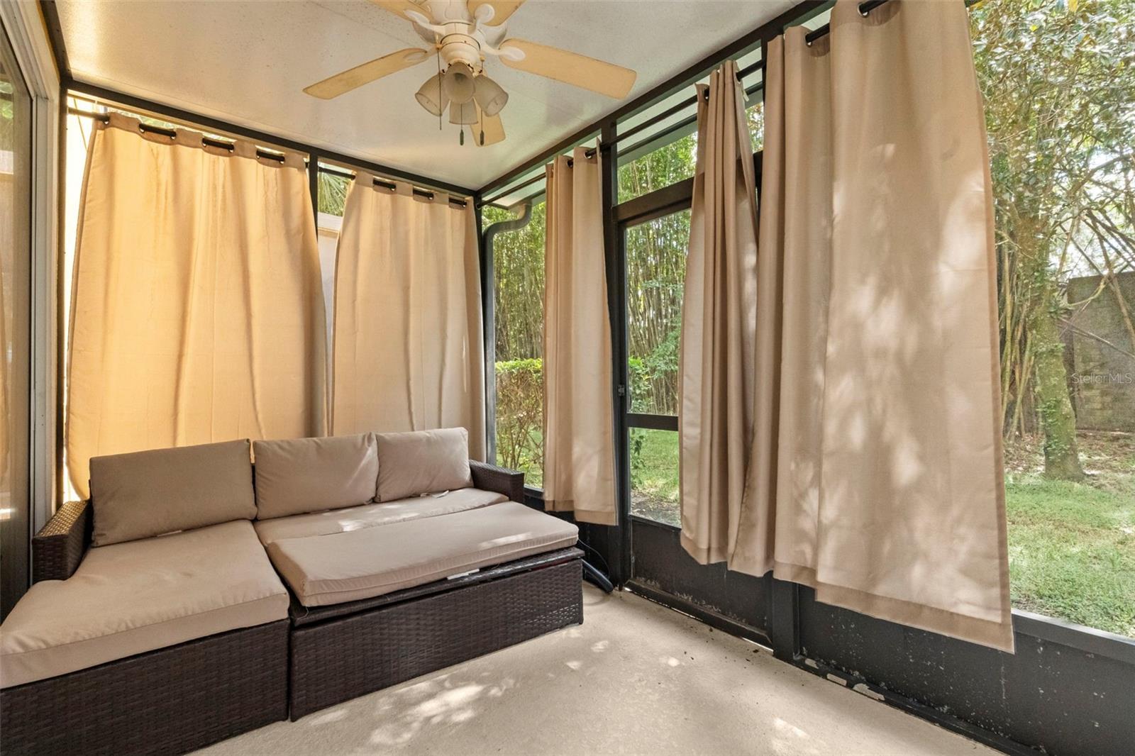 Private screened in patio