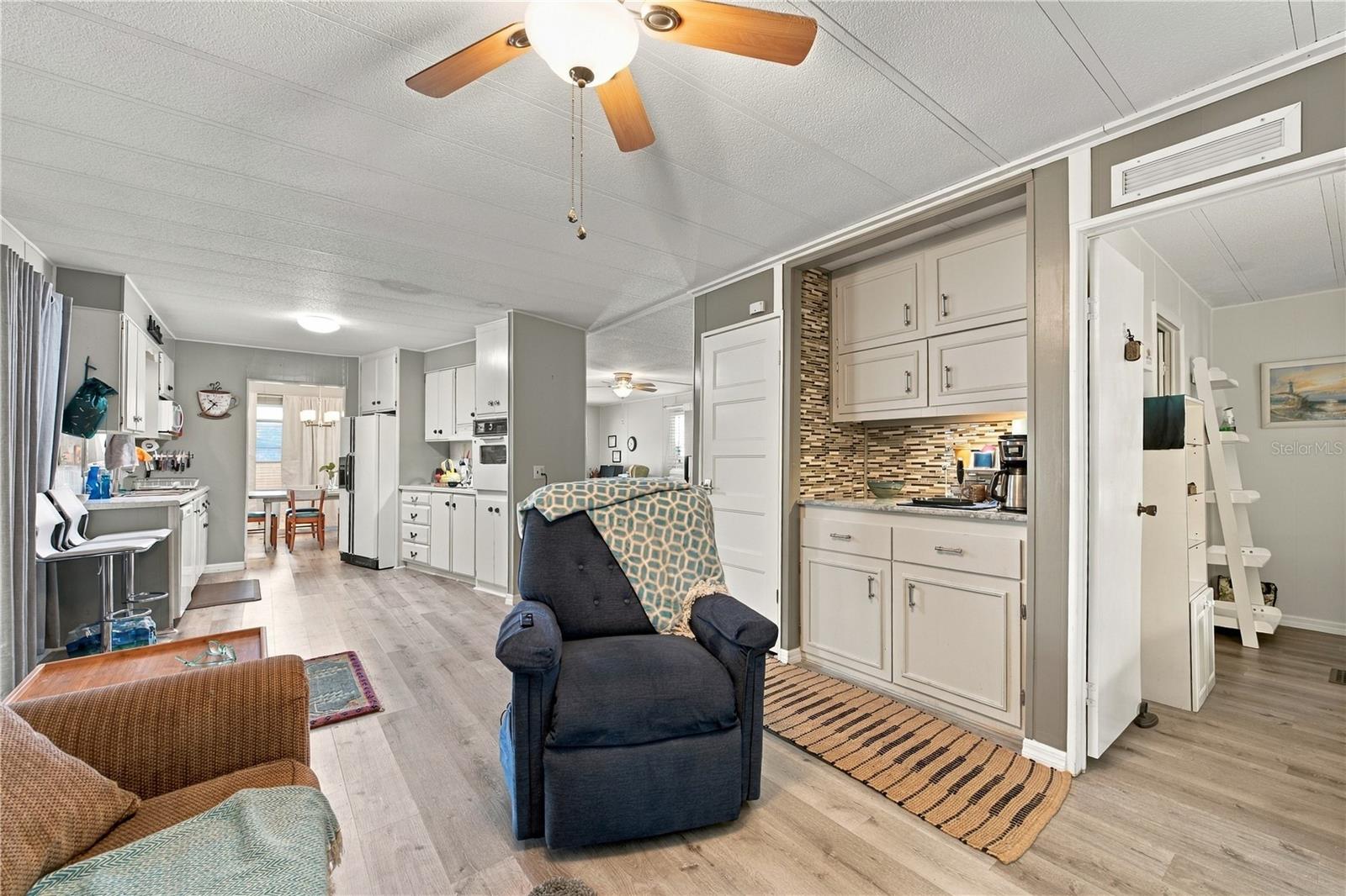 Family Room into the Kitchen
