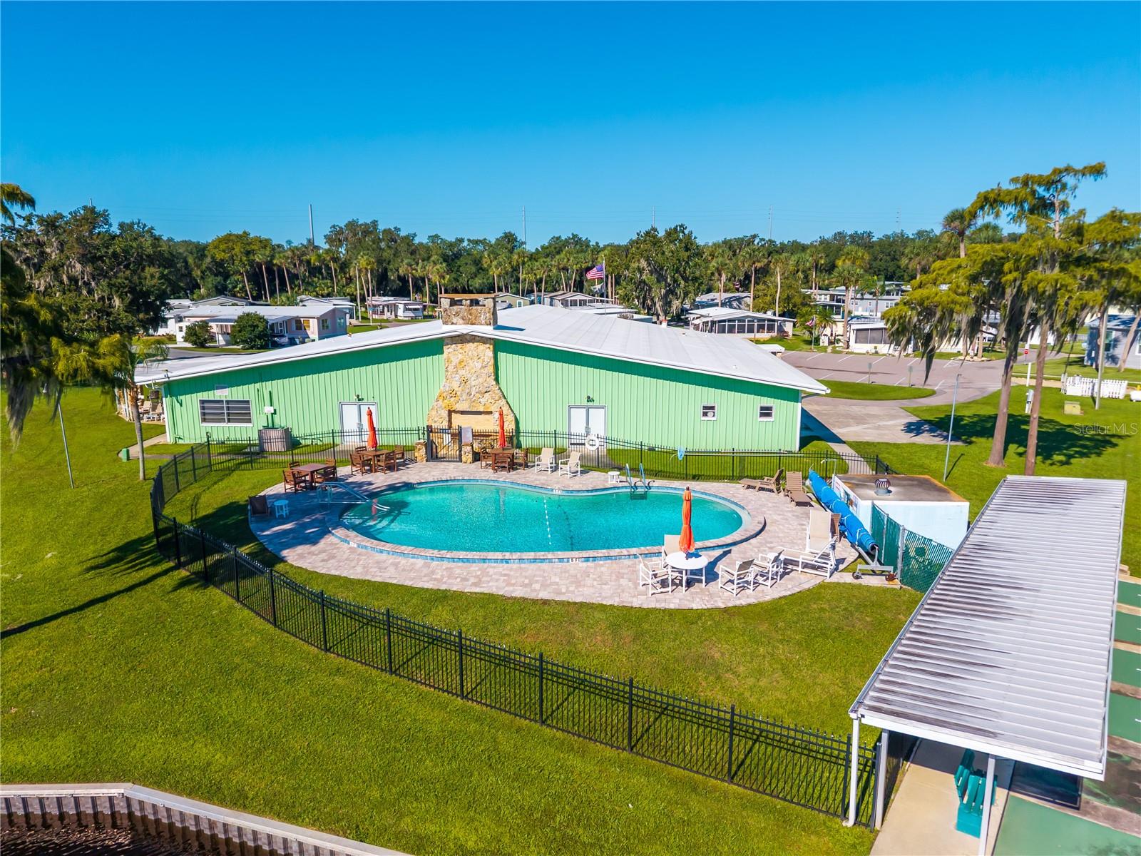 Aerial View of Clubhouse and Pool