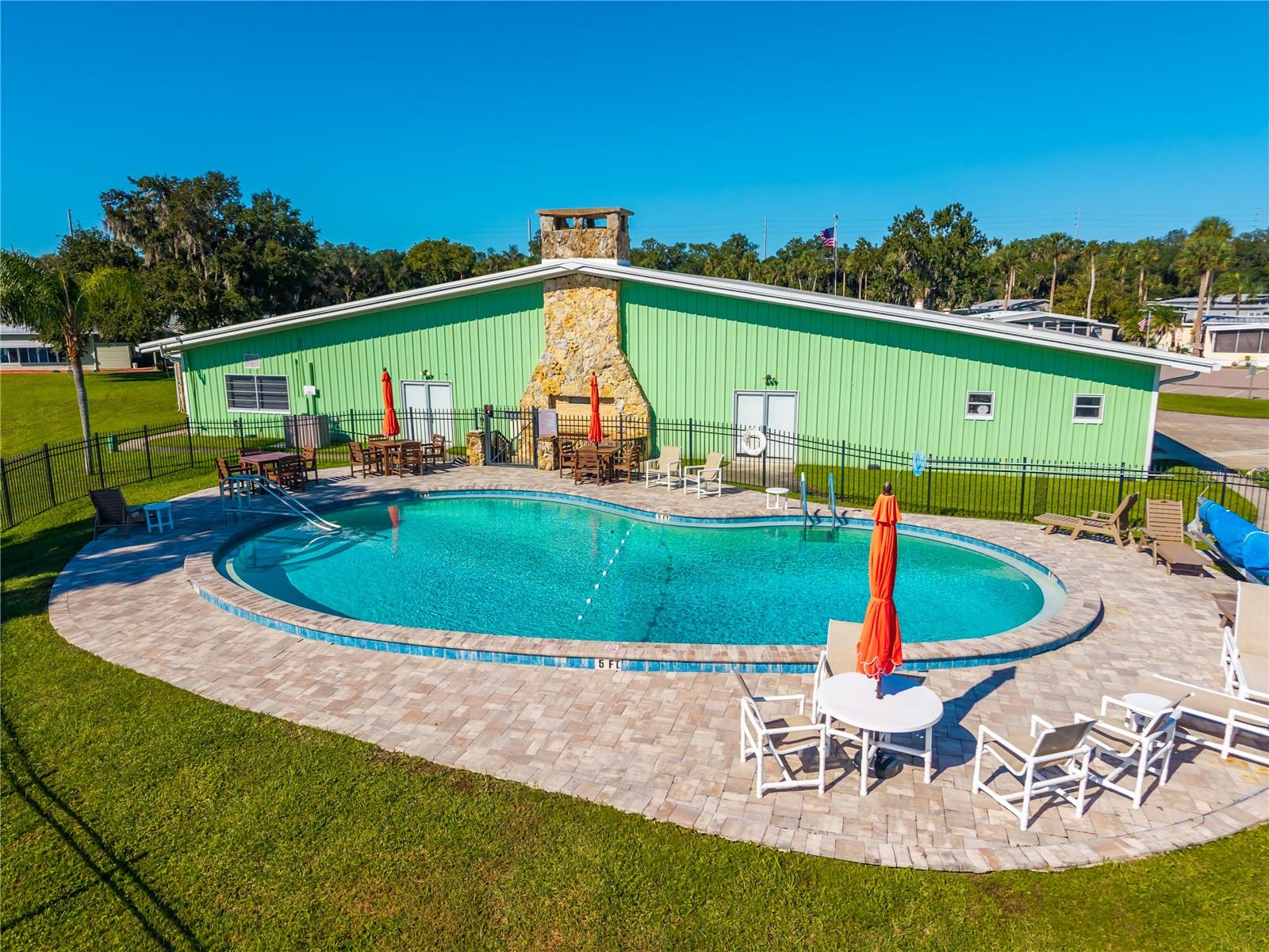 Aerial View of Clubhouse and Pool