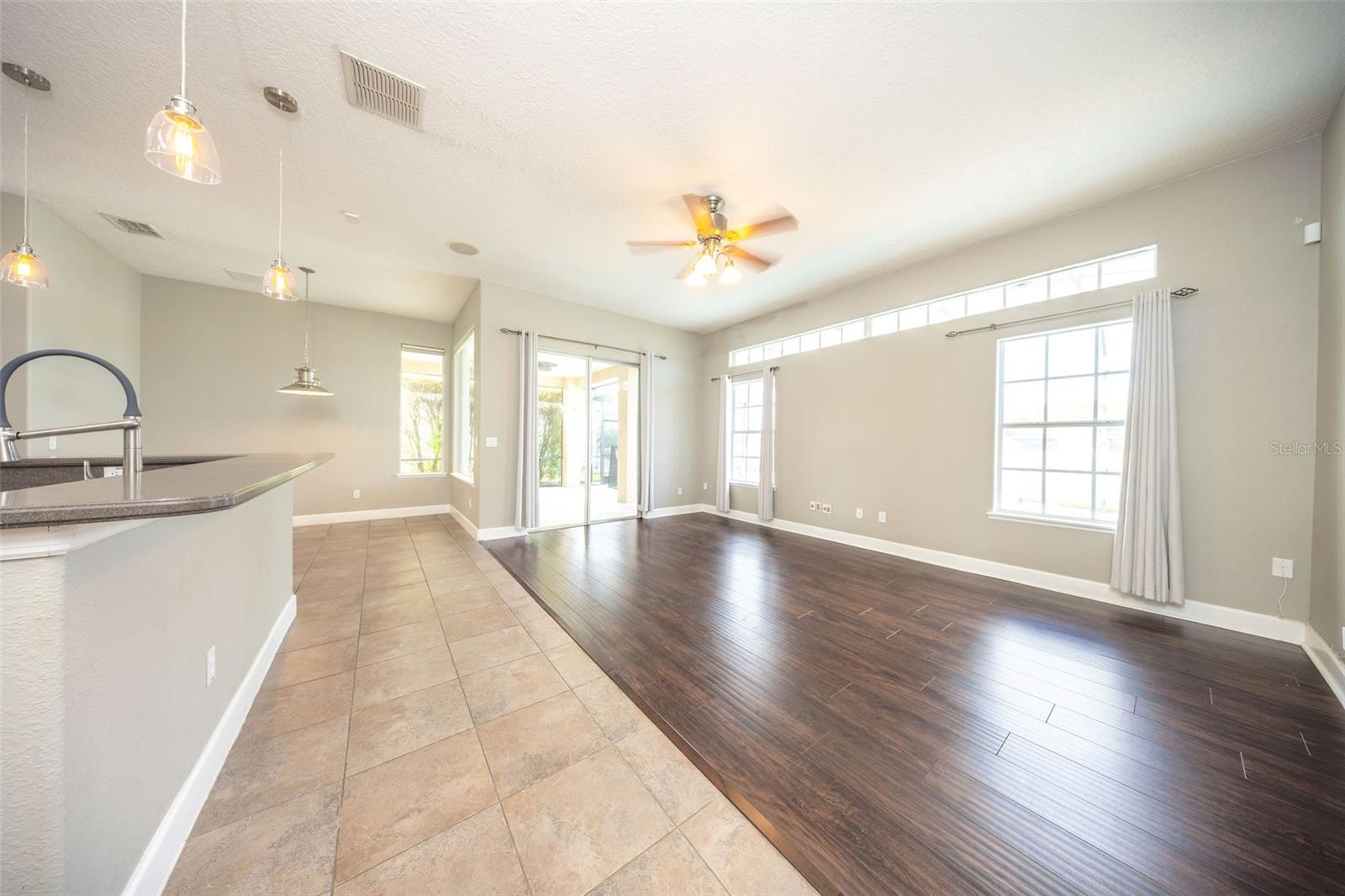 Family Room with Slider to Lanai/Pool