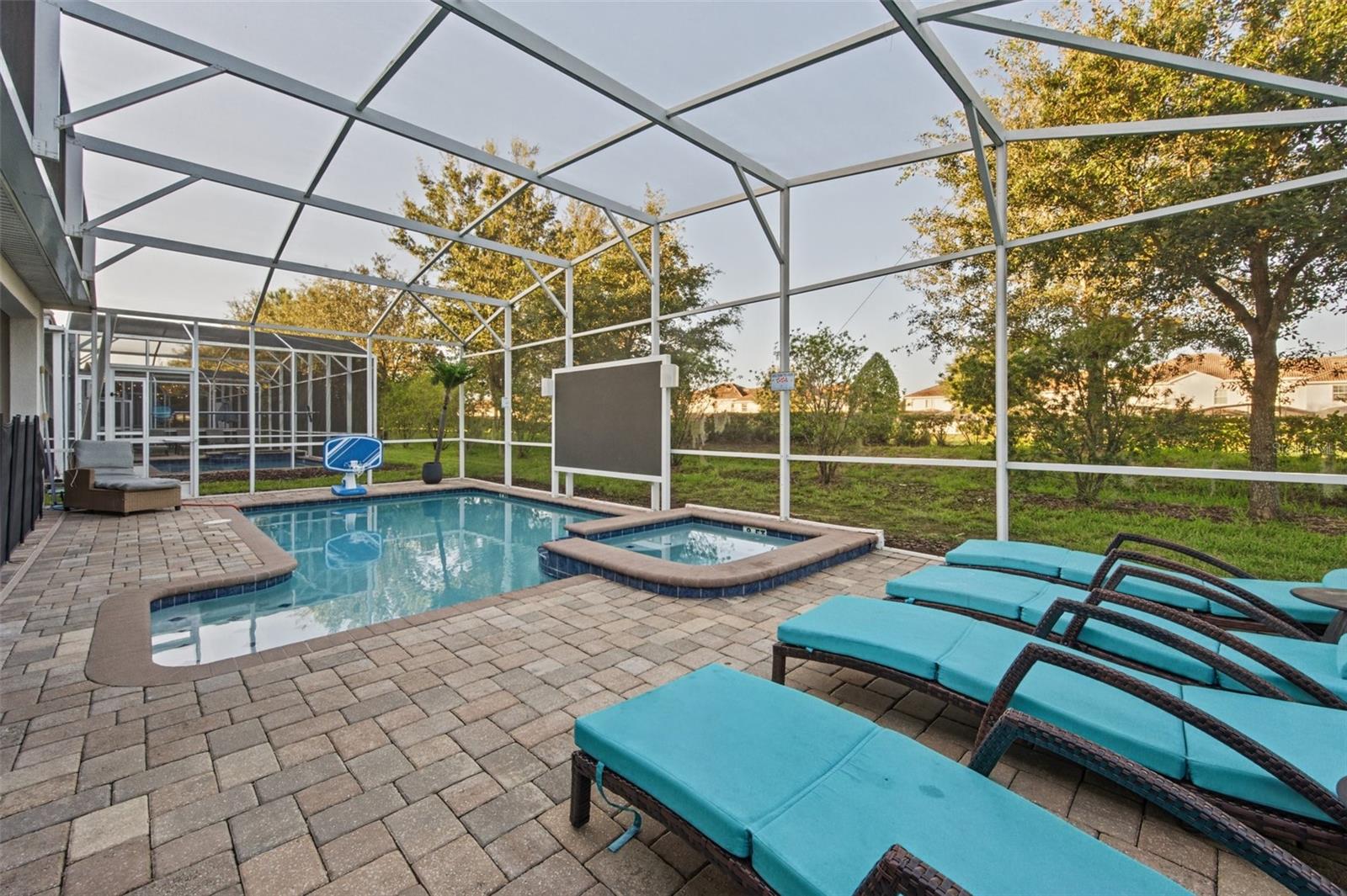 Screened pool and spa