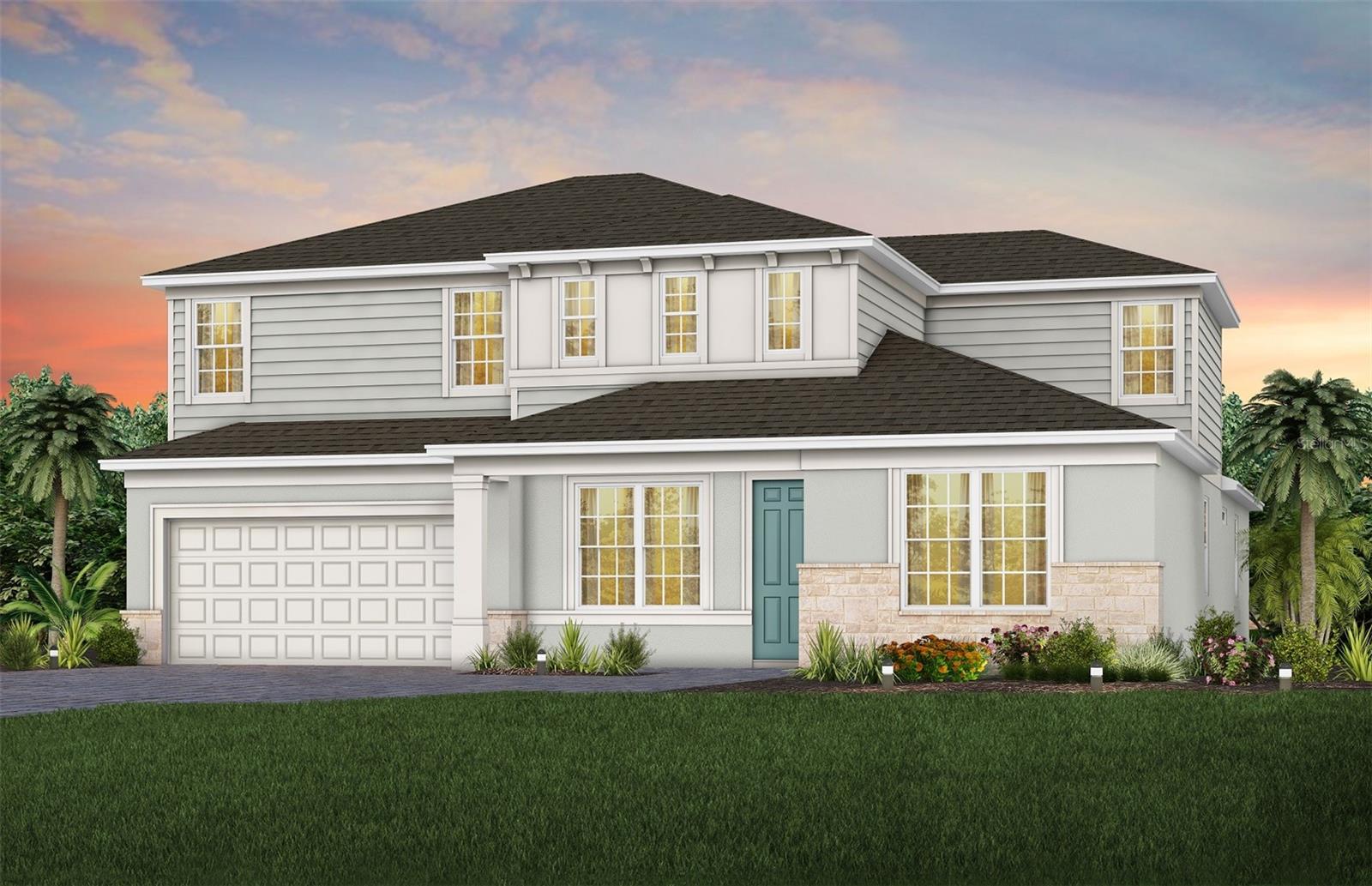 Exterior Design. Artistic rendering for this new construction home. Pictures are for illustrative purposes only. Elevations, colors and options may vary.
