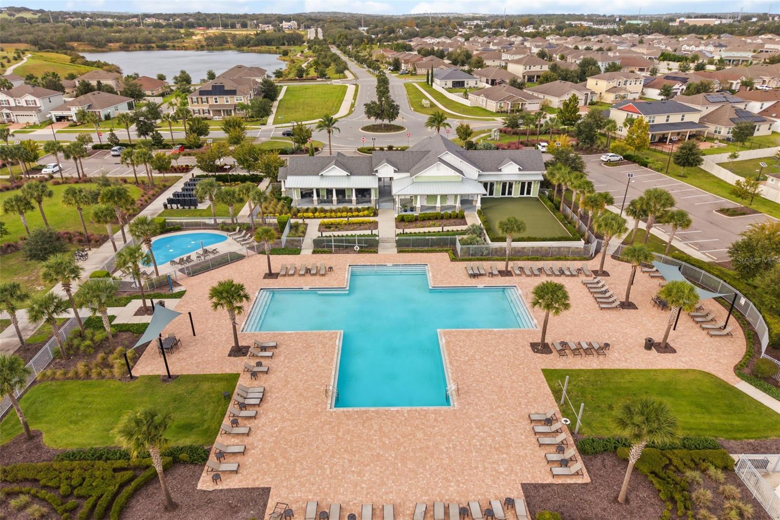 Community pool, clubhouse, fitness center and lake