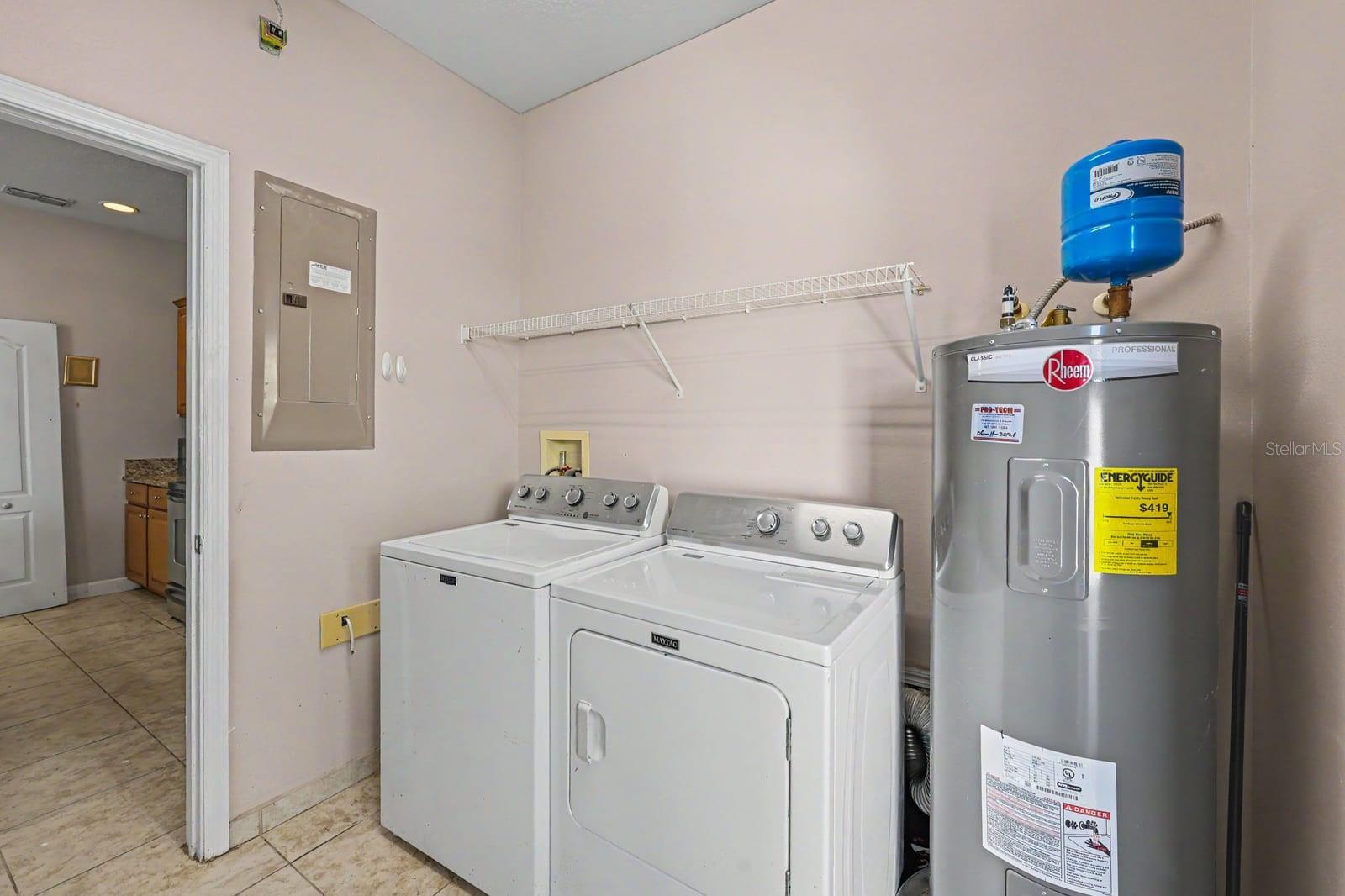 Dedicated Laundry Room with Washer, Dryer & Water Heater