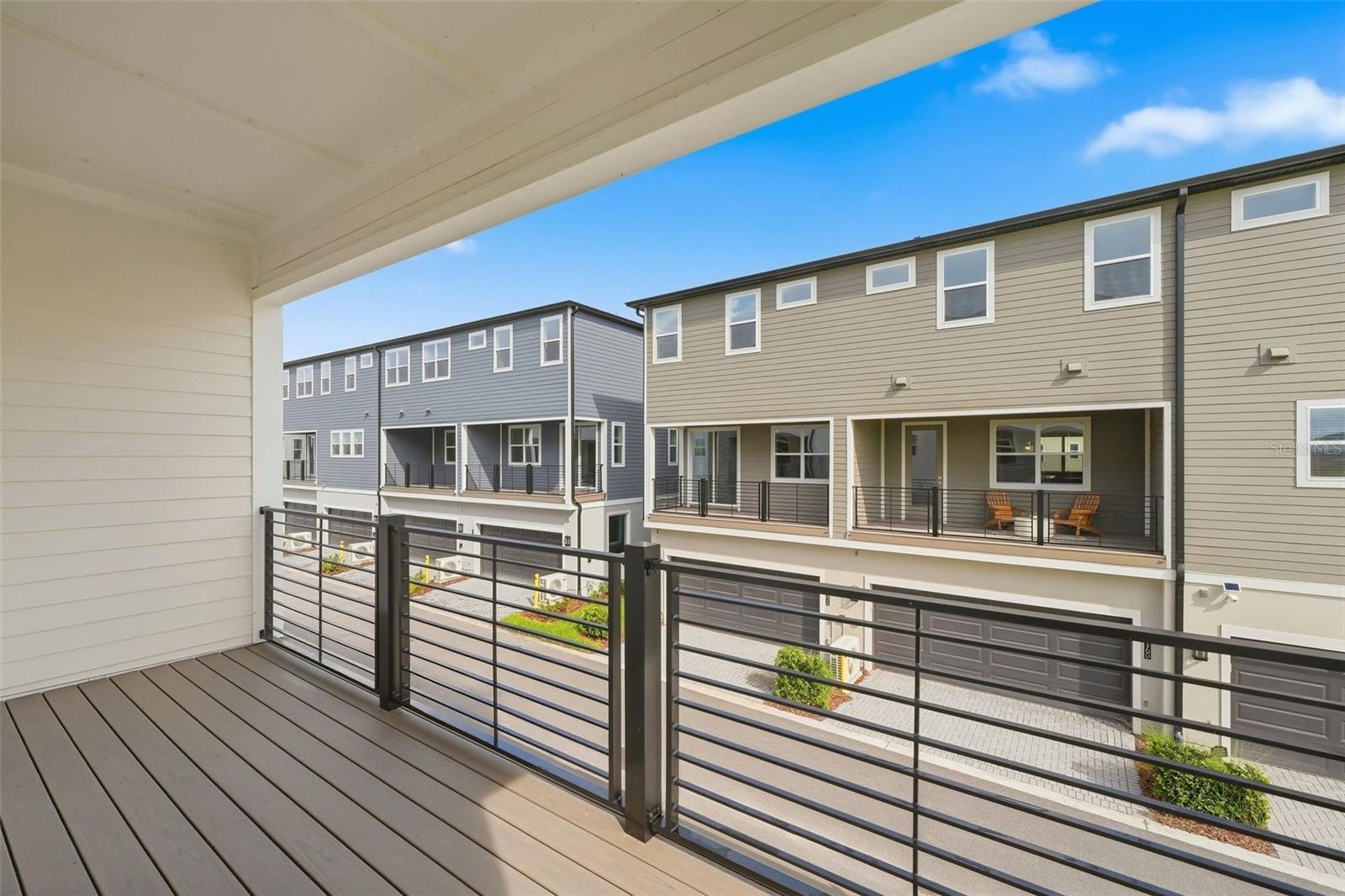 large balcony with Trex flooring