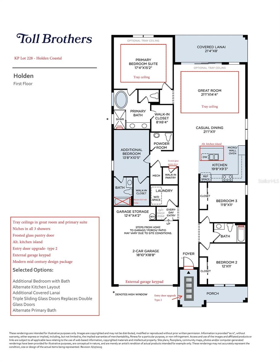 Full home layout with upgrades