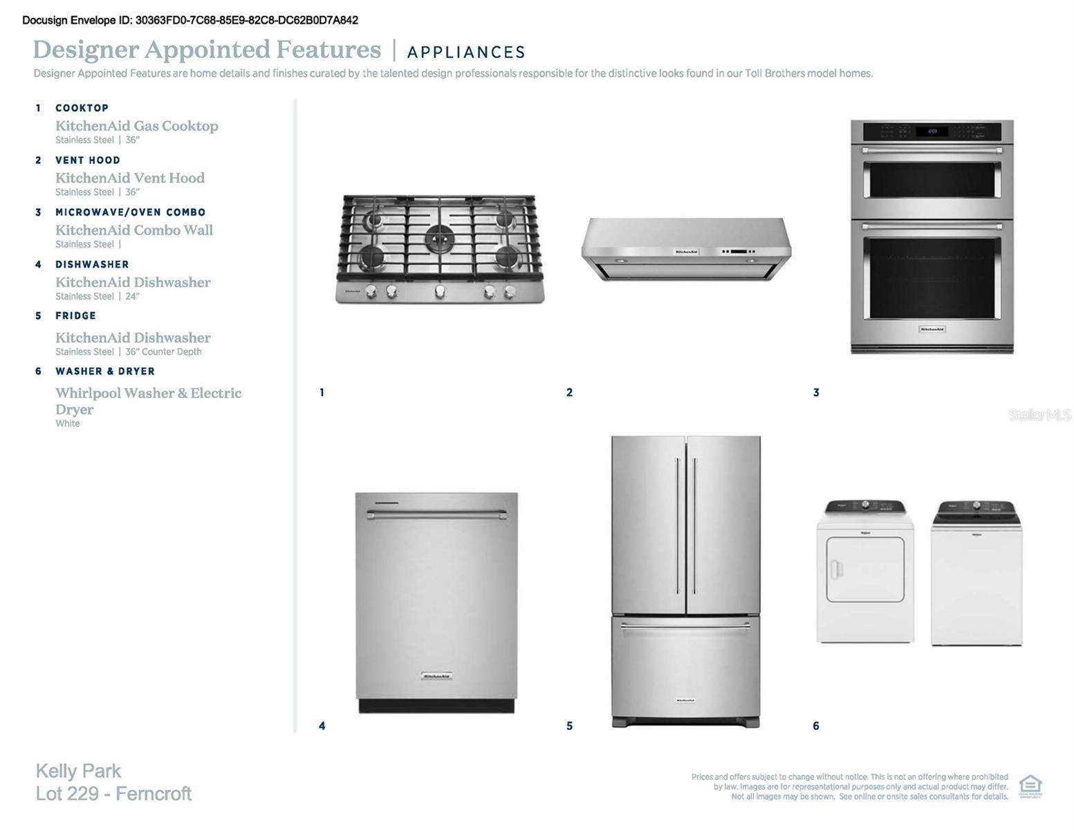 Upgraded gourmet kitchen appliance package