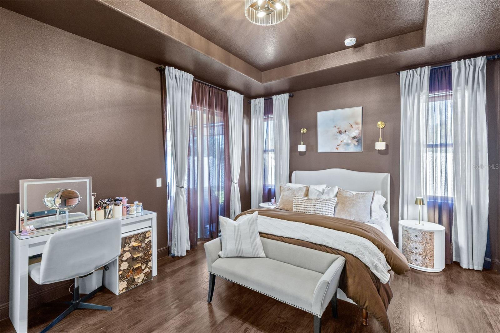 Primary bedroom with sliding door to the patio