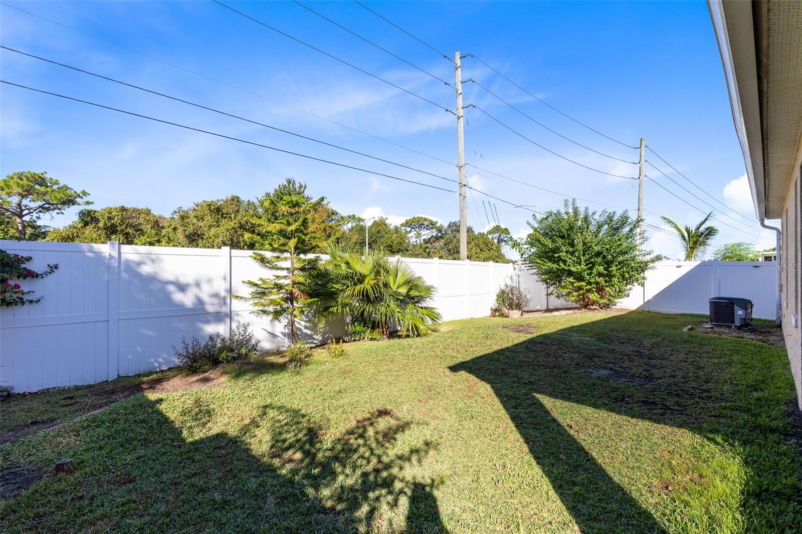 Fenced backyard