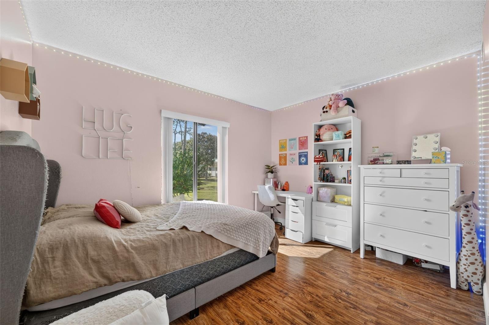 Bedroom with garden views