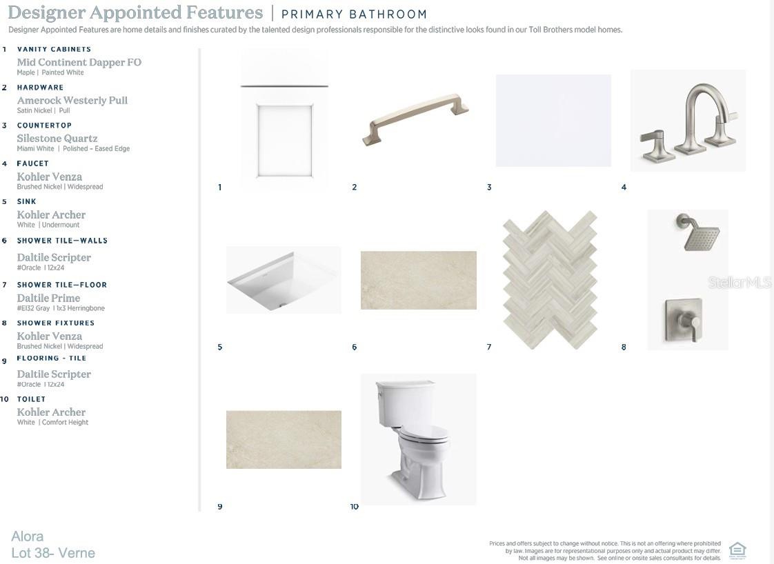 Primary bath finishes Primary bath finishes