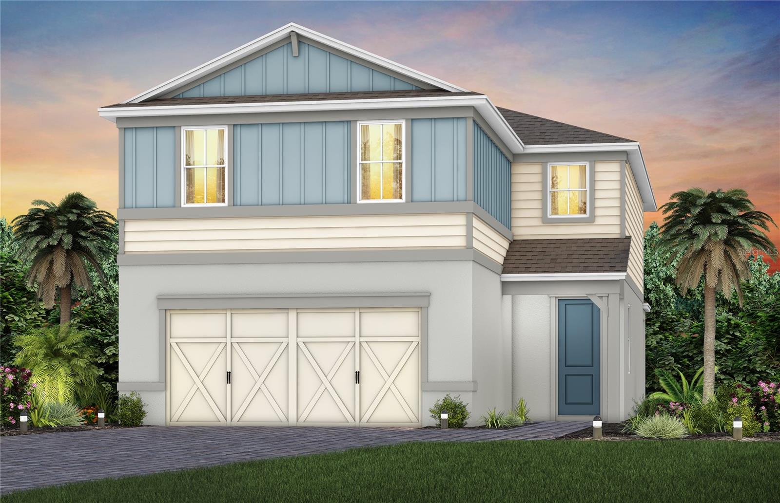 Exterior Design. Artistic rendering for this new construction home. Pictures are for illustrative purposes only. Elevations, colors and options may vary. Exterior Design. Artistic rendering for this new construction home. Pictures are for illustrative purposes only. Elevations, colors and options may vary.