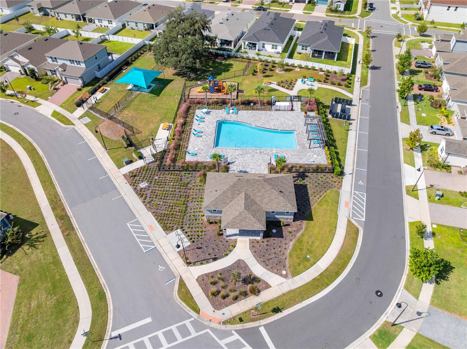 aerial of community amenities