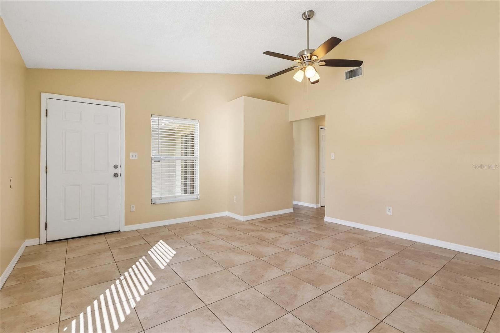 Front entry, living room.