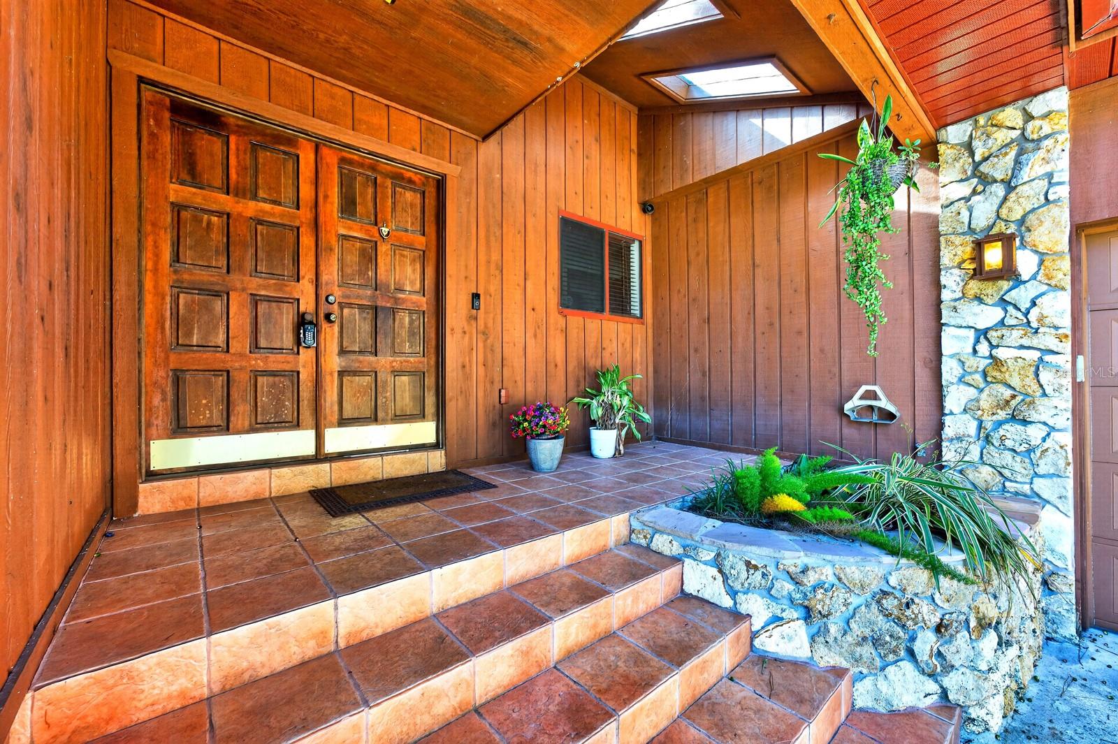 Covered front entry.