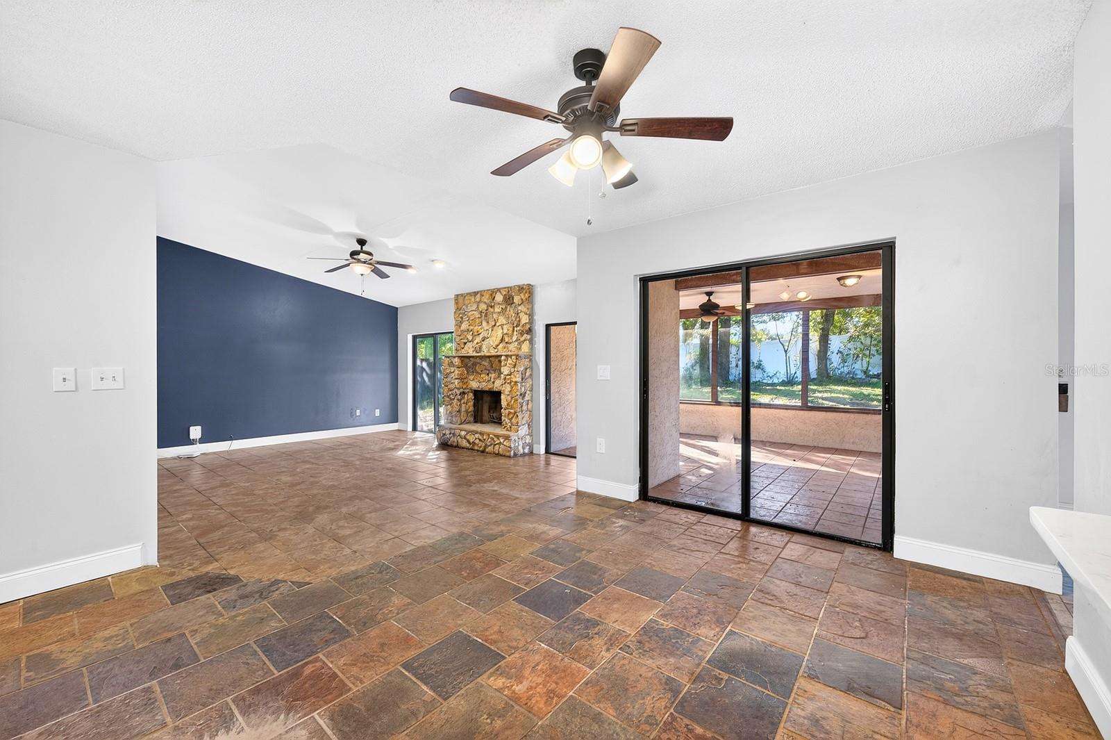 Open living and dining.