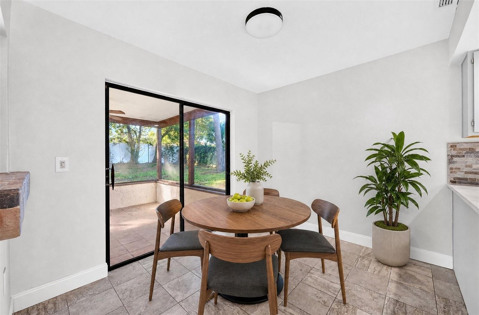 Light filled breakfast nook. Virtually Staged.