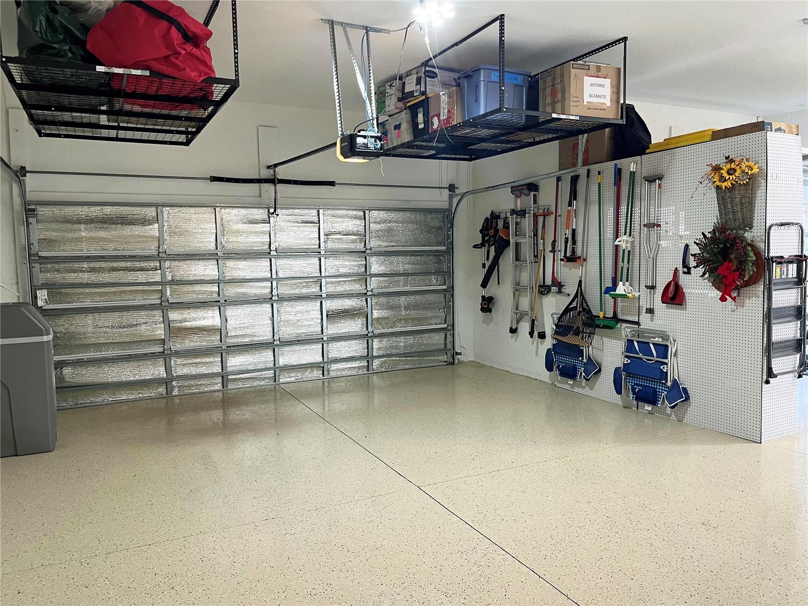 4-Foot Extended 3-Car Garage / Epoxy Flooring and Overhead Storage