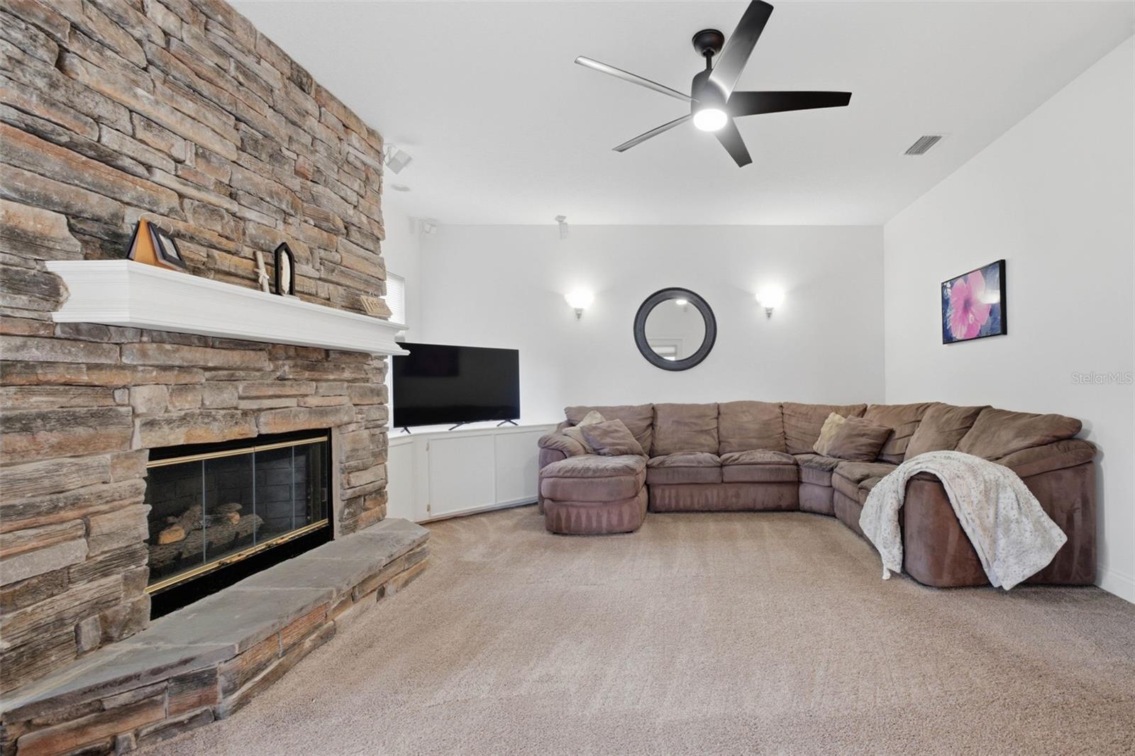 Family room with surround sound