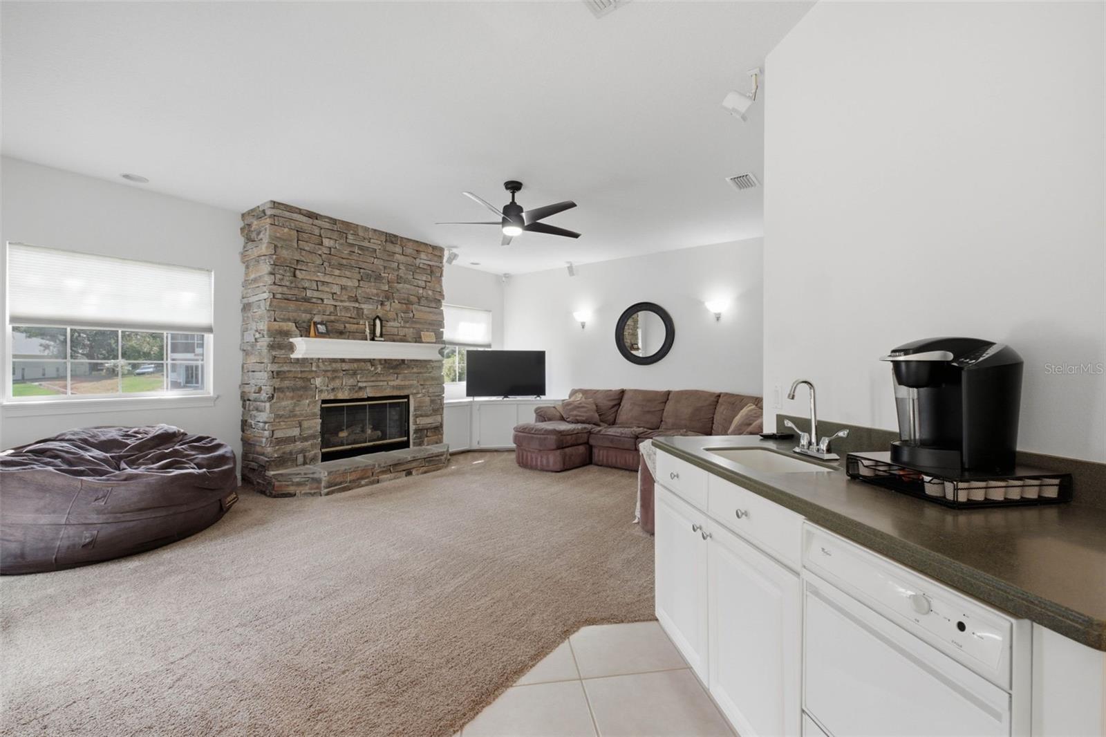 Family room and wet bar
