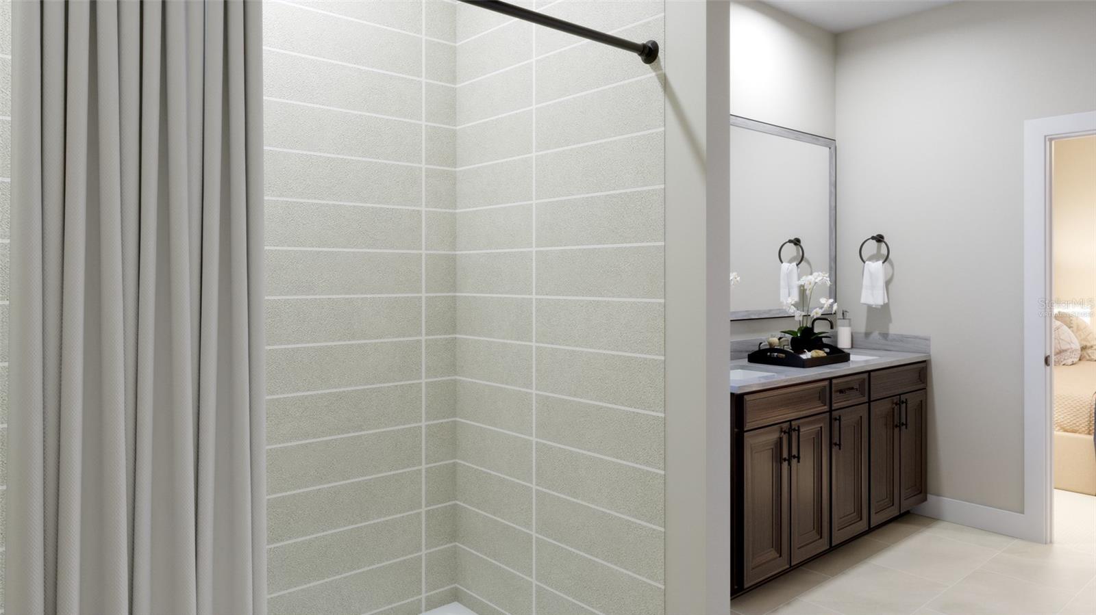 Primary Bathroom Rendering (Virtually Staged)