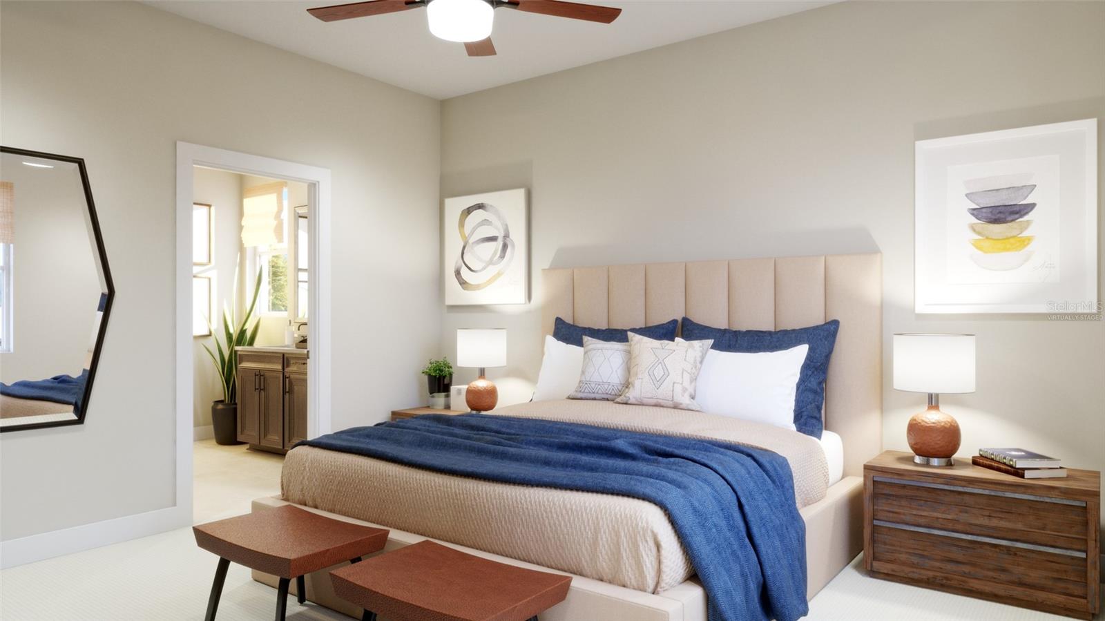 Primary Bedroom Rendering (Virtually Staged)