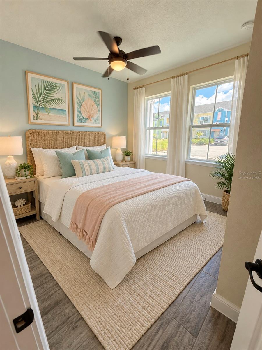 Bedroom 1 downstairs (virtually staged)